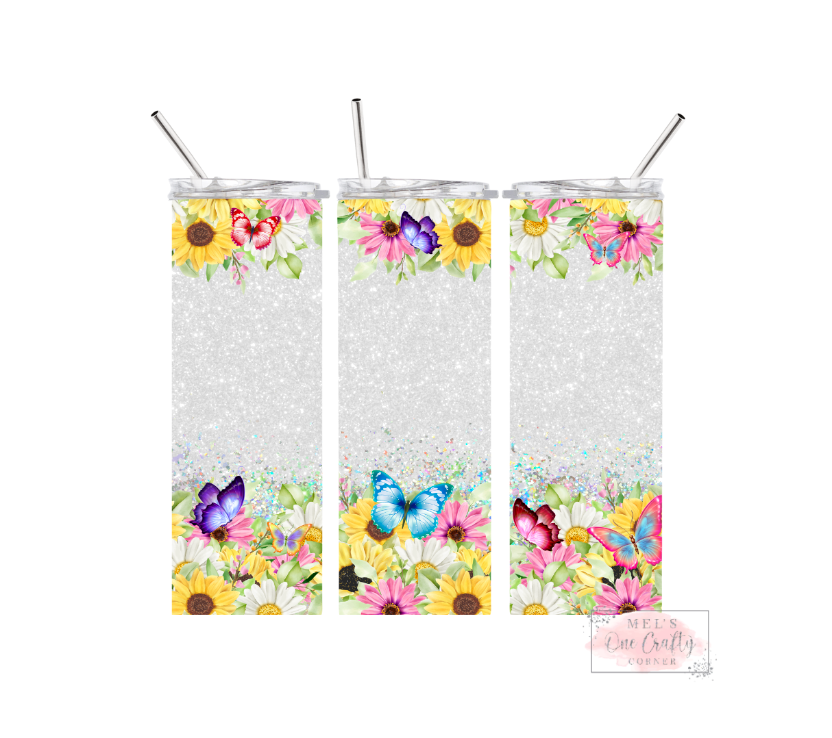 Sublimation Print Tumbler Wrap - Sunflower Glitter