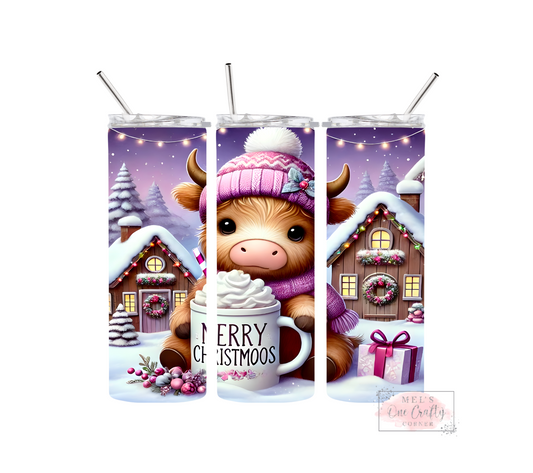 Sublimation Print Tumbler - Moo Christmas