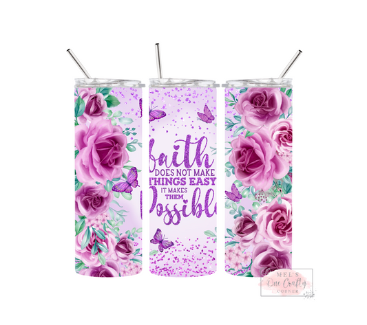 Sublimation Print Tumbler Wrap - Faith is Possible