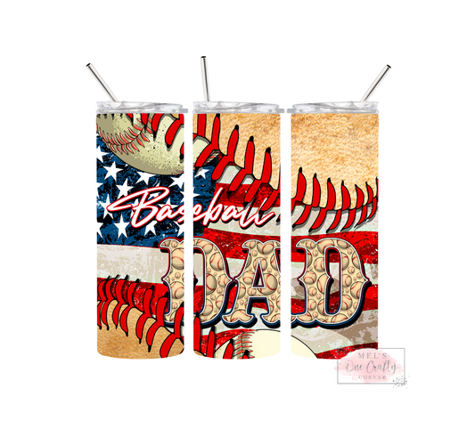 Sublimation Print Tumbler Wrap - Baseball Dad