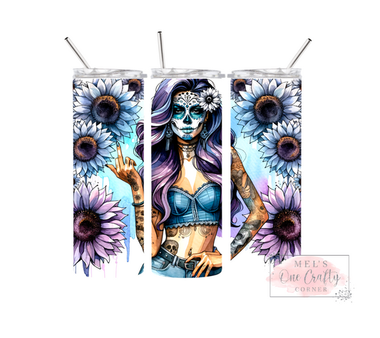 Sublimation Print Tumbler Wrap - Tatts & Sugar Skull