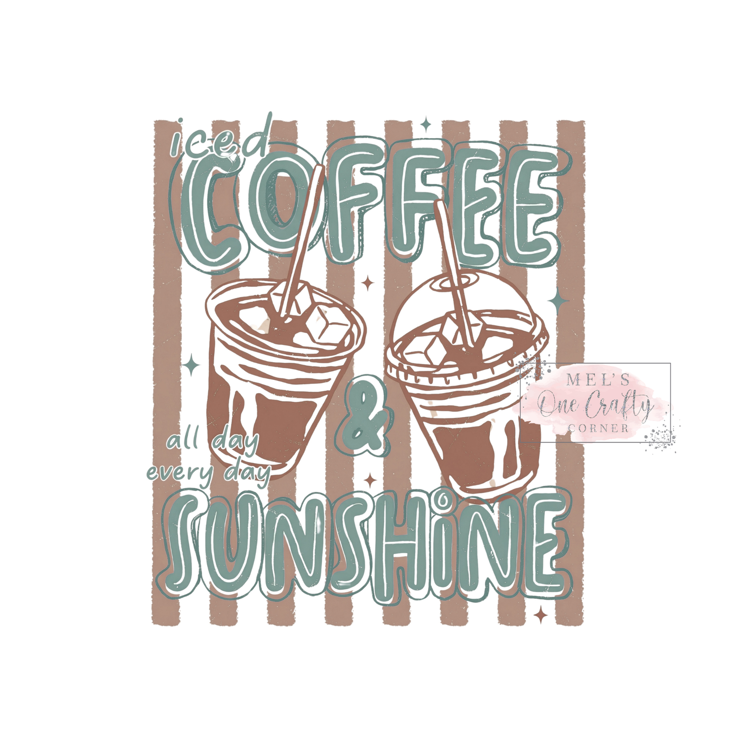 Teal Coffee & Sunshine - DTF Transfer