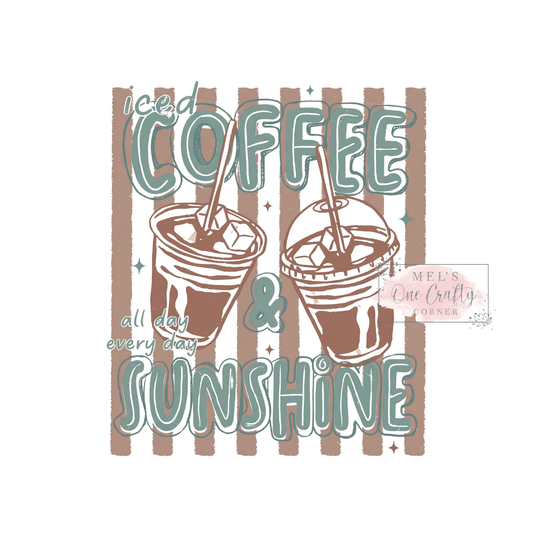 Teal Coffee & Sunshine - DTF Transfer