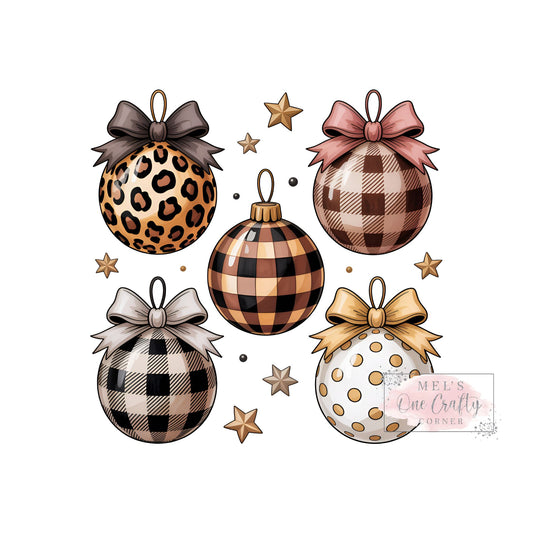 Preppy Christmas Ornaments - DTF Transfer