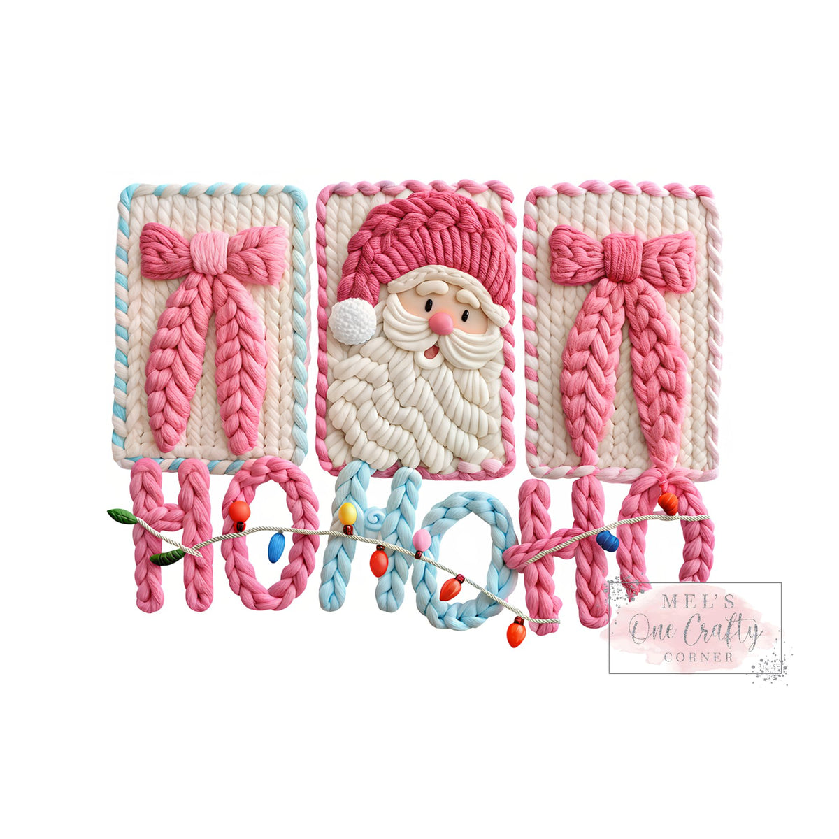 Faux Yarn Ho Ho Ho - DTF Transfer