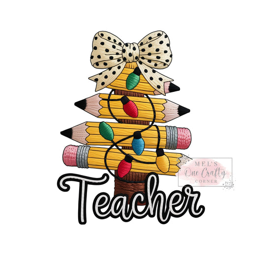 Teacher Christmas Tree - DTF Transfer