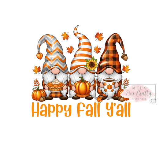 Gnomes Happy Fall Y’all - DTF Transfer