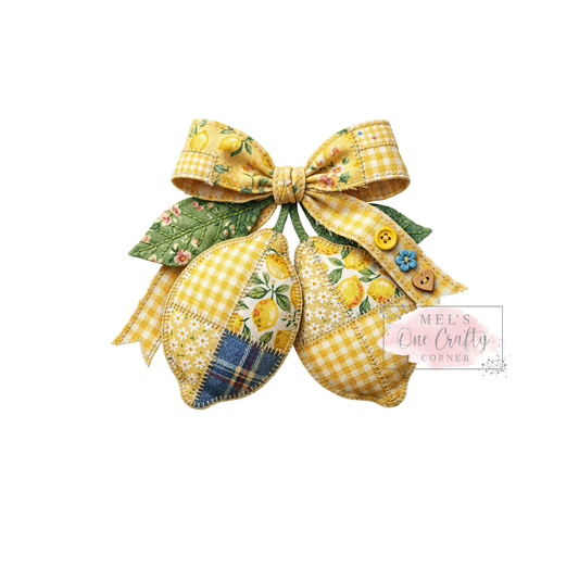 Lemon Bow Patchwork - DTF Transfer