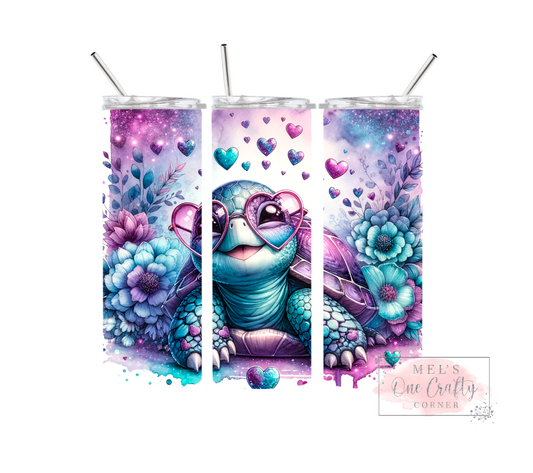 Sublimation Print Tumbler Wrap - Turtle Flowers