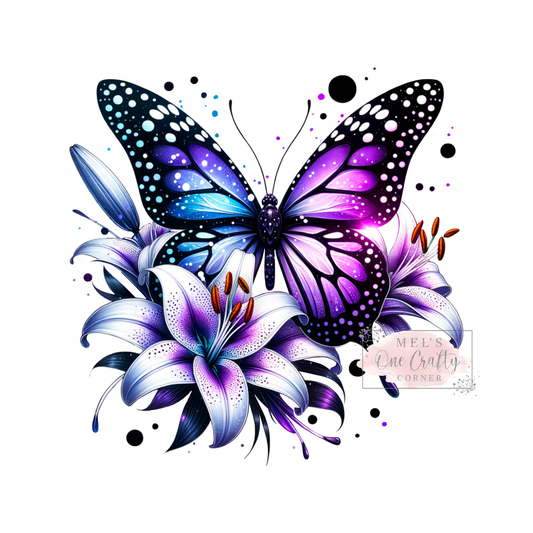 Butterfly & Flowers - DTF Transfer