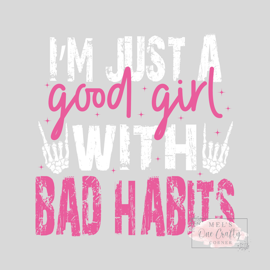 Girl With Bad Habits - DTF Transfer