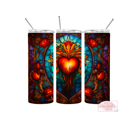 Sublimation Print Tumbler Wrap - Scared Heart