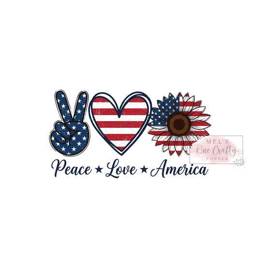 Peace Love America - DTF Transfer