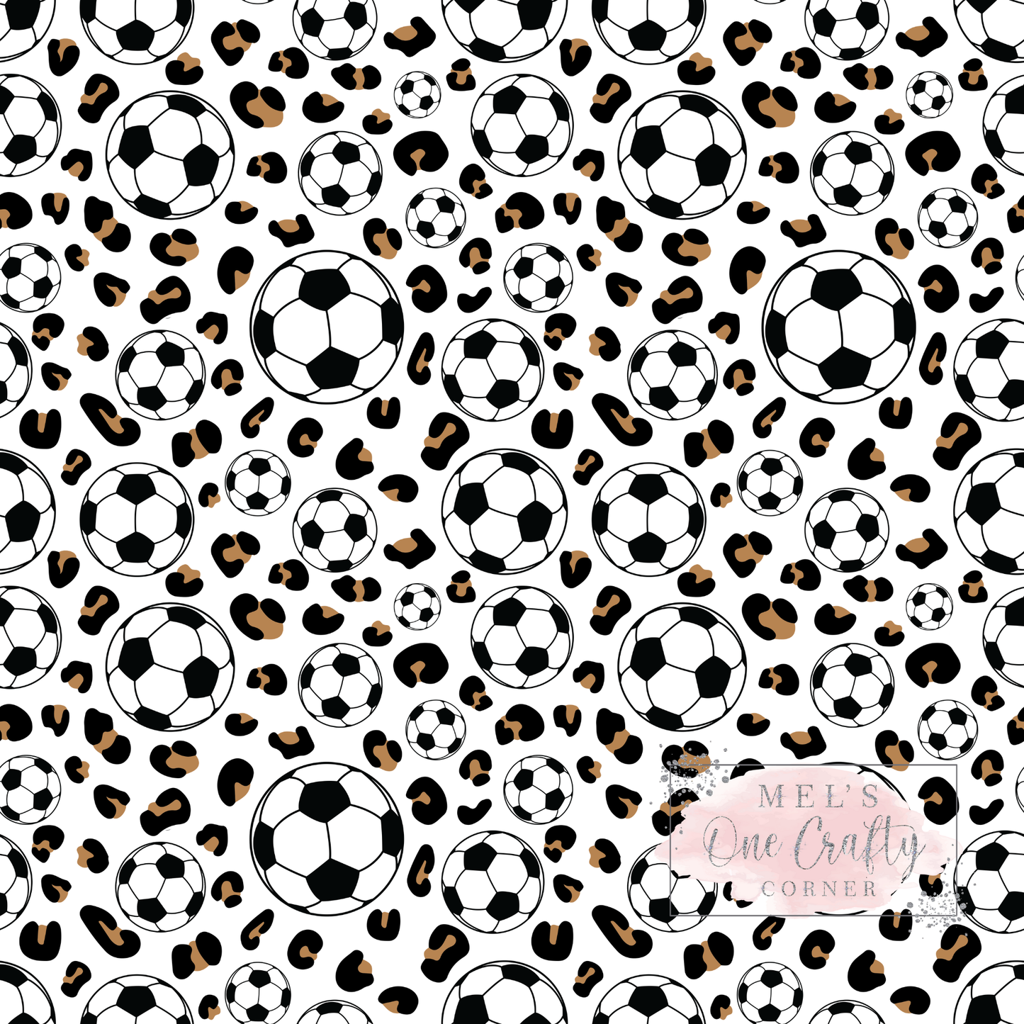 12x12 Vinyl Sheet - Leopard Soccer