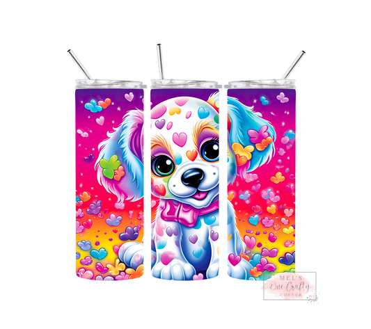 Sublimation Print Tumbler Wrap - Colorful Puppy Hearts