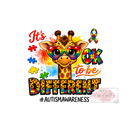 Autism It's Okay to be Different - DTF Transfer