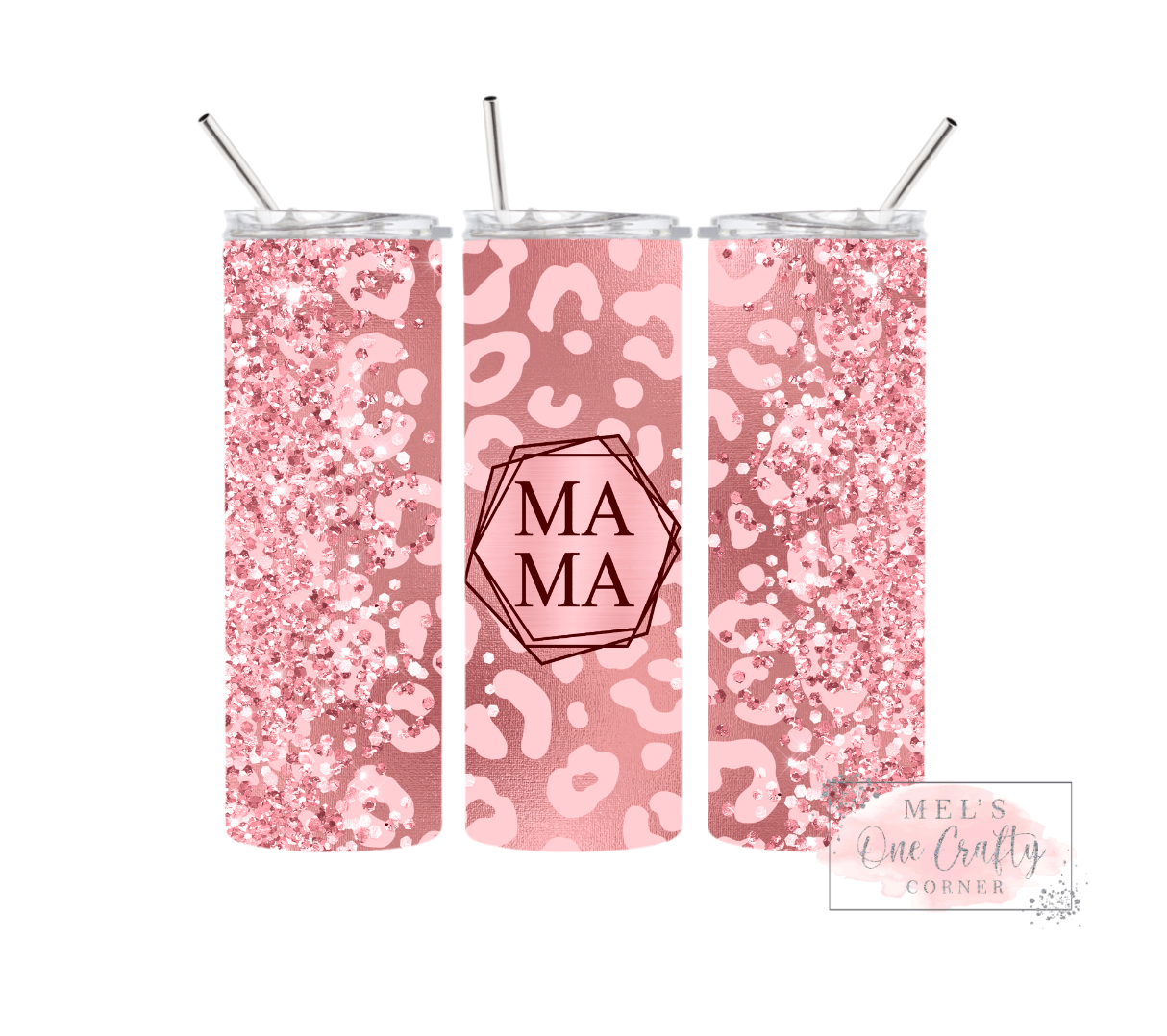 Sublimation Print Tumbler - Mama Leopard