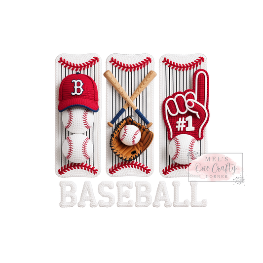 Faux Yarn Baseball Trio - DTF Transfer