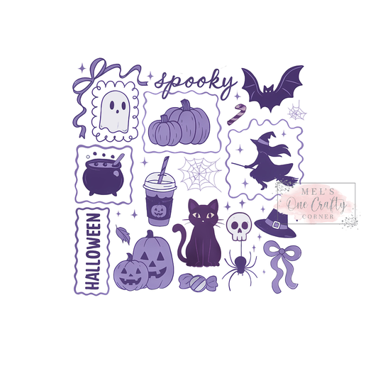 Preppy Purple Halloween - DTF Transfer