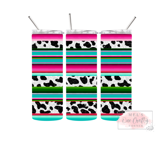 Sublimation Print Tumbler Wrap - Cow Serape