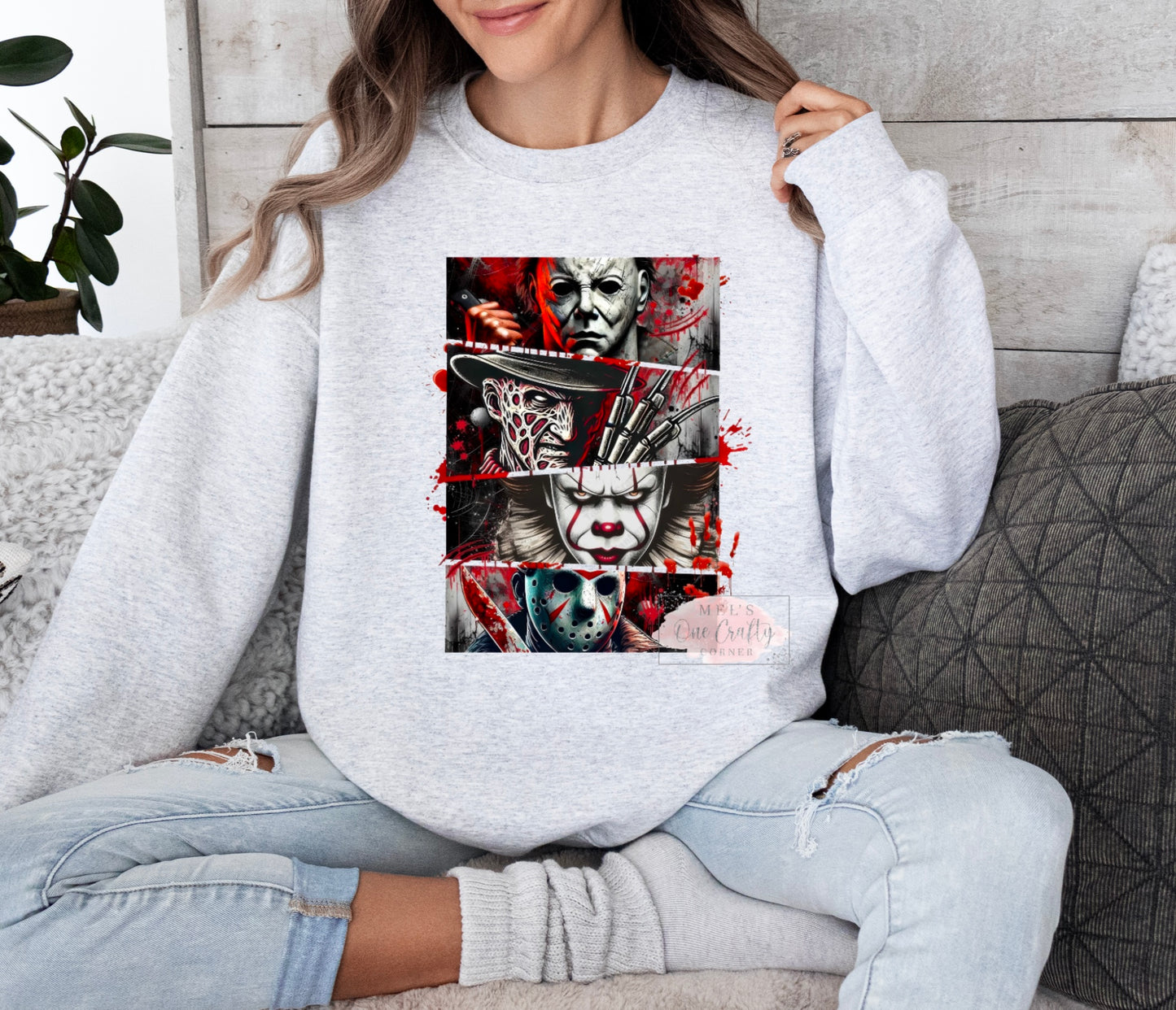 Unisex Halloween Horror Crew Neck Sweater