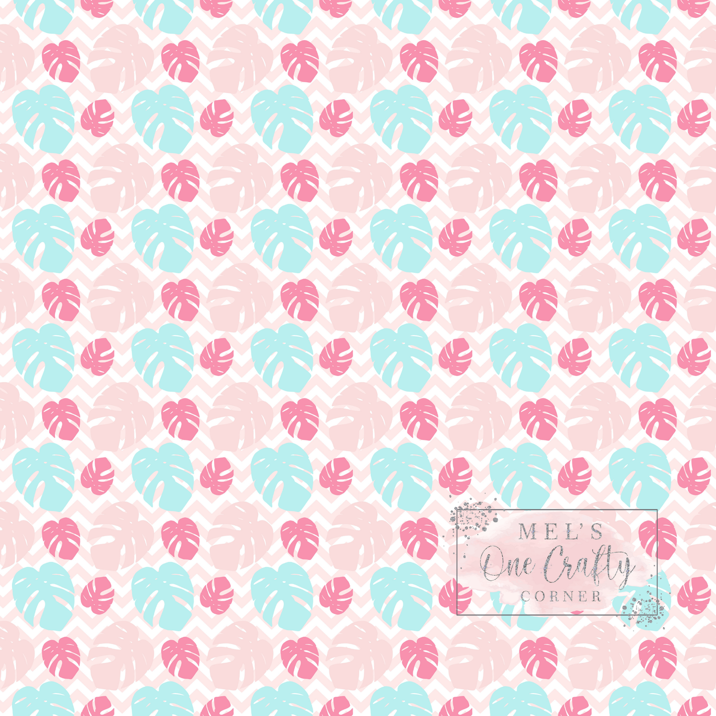 12x12 Vinyl Sheet - Flamingo Leaves