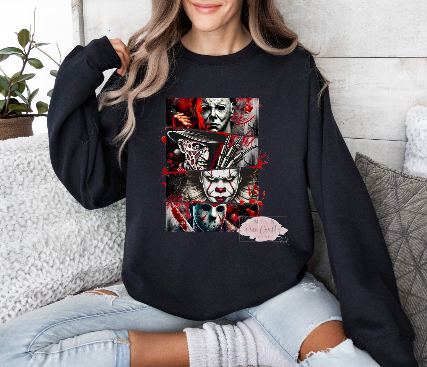 Unisex Halloween Horror Crew Neck Sweater