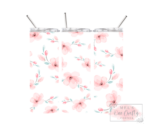 Sublimation Print Tumbler Wrap - Floral Watermark