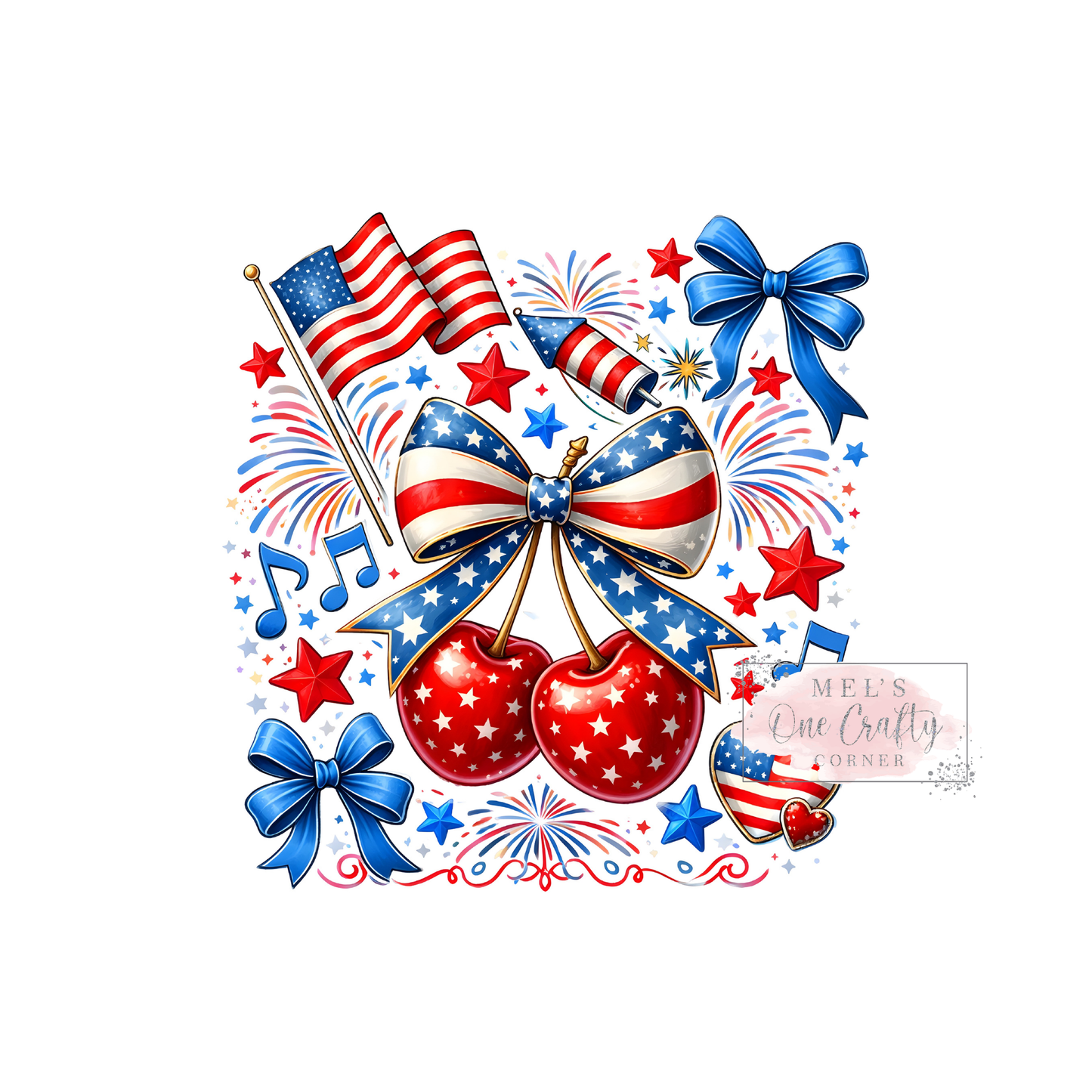 USA Cherry Bow - DTF Transfer