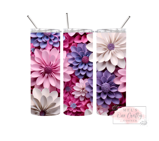 Sublimation Print Tumbler - Lavendar Floral