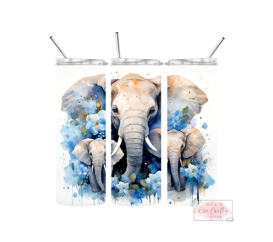 Sublimation Print Tumbler - Watermark Elephants