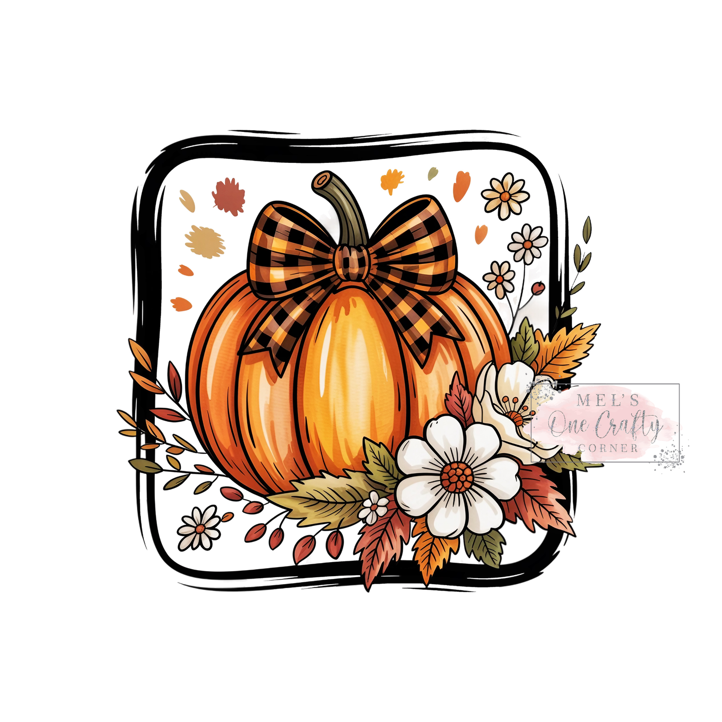 Floral Fall Pumpkin- DTF Transfer