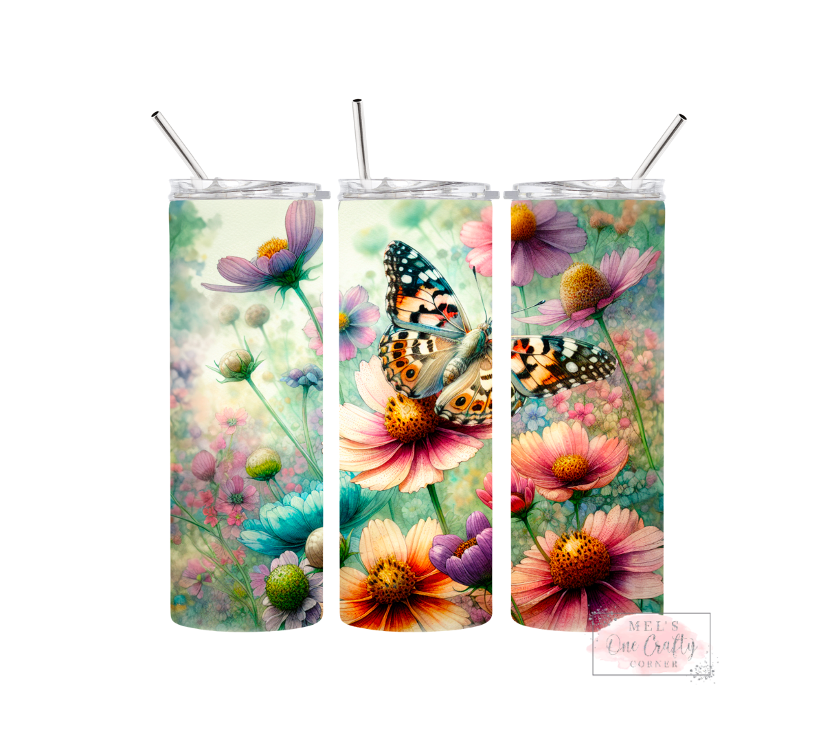 Sublimation Print Tumbler Wrap - Butterfly Watermark