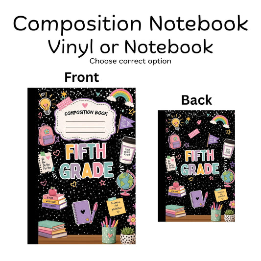 COMPOSITION VINYL OR NOTEBOOK - FIFTH GRADE