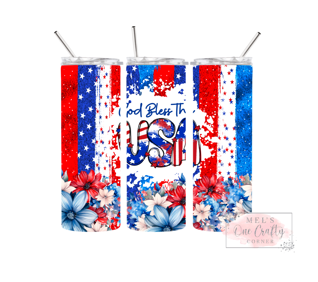 Sublimation Print Tumbler Wrap - God Bless The USA