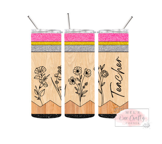 Sublimation Print Tumbler Wrap - Wood Pencil