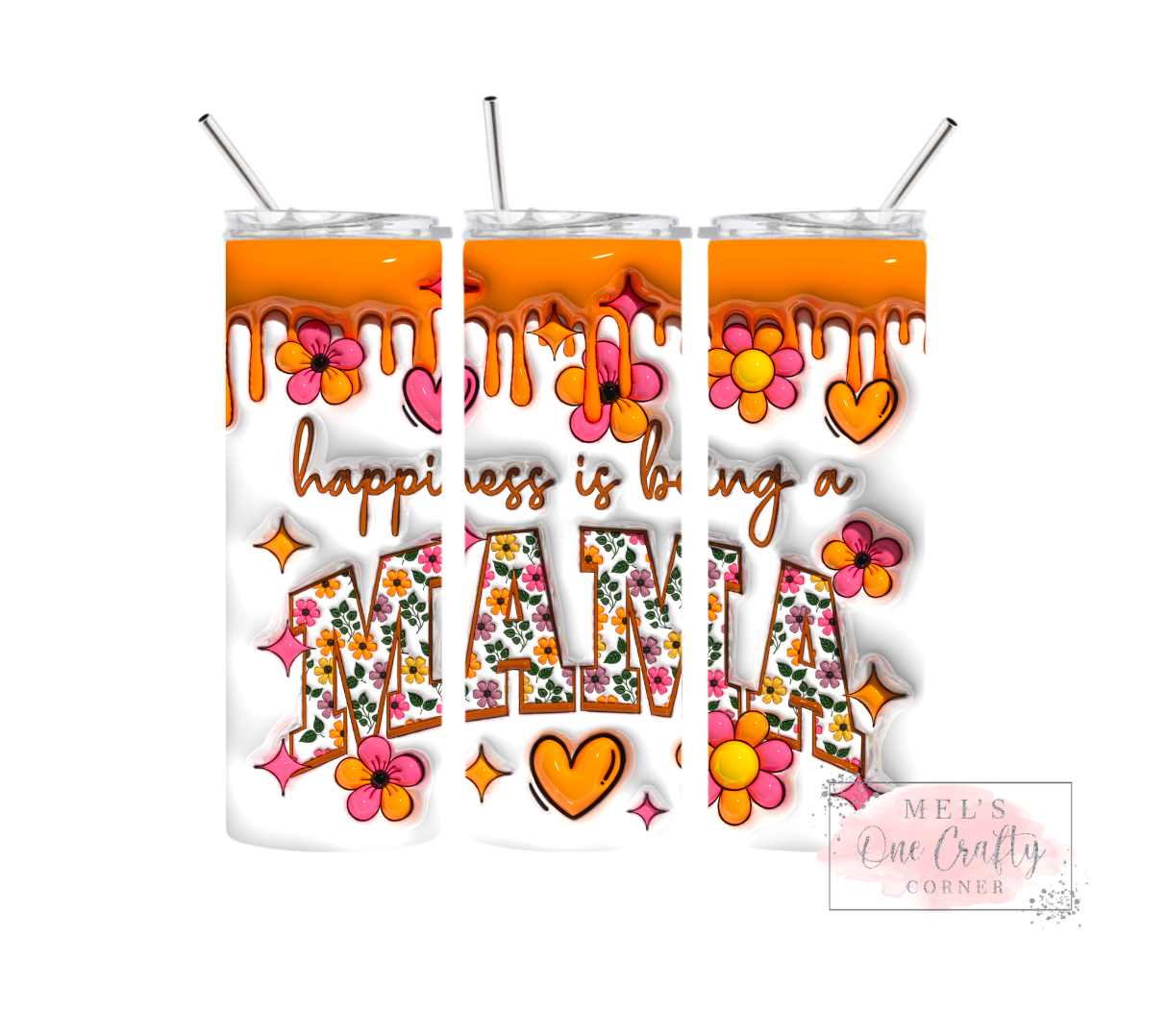 Sublimation Print Tumbler - Happiness is Mama