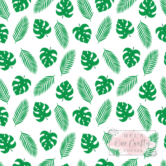 12x12 Vinyl Sheet - Green Leaves
