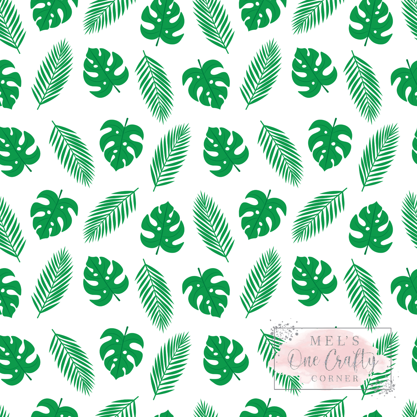 12x12 Vinyl Sheet - Green Leaves