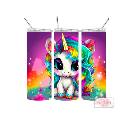 Sublimation Print Tumbler Wrap - Baby Rainbow Unicorn