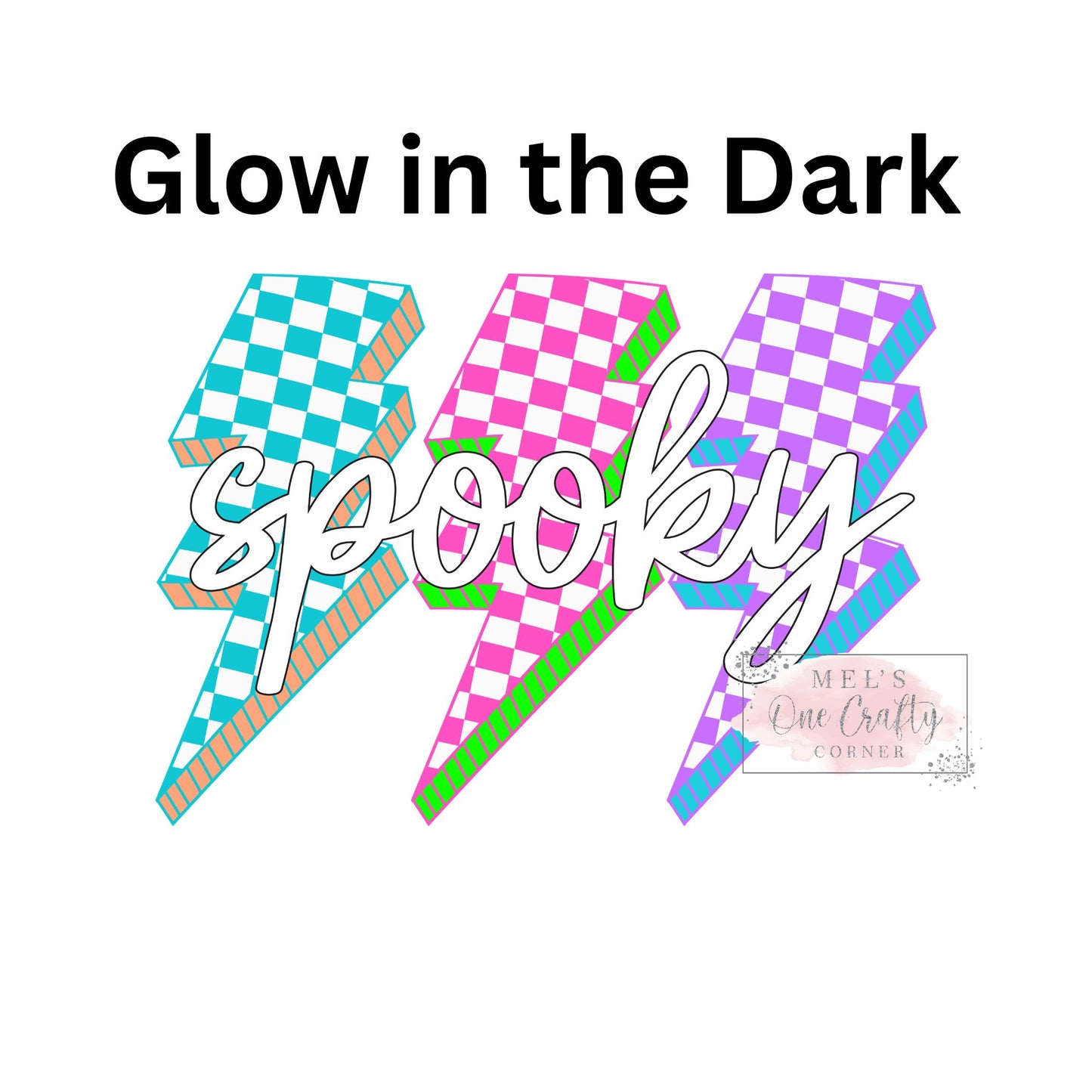 Glow in the Dark Spooky Thunderbolt - DTF Transfer