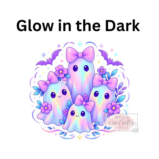Glow in the Dark Iridescent Ghosts  - DTF Transfer