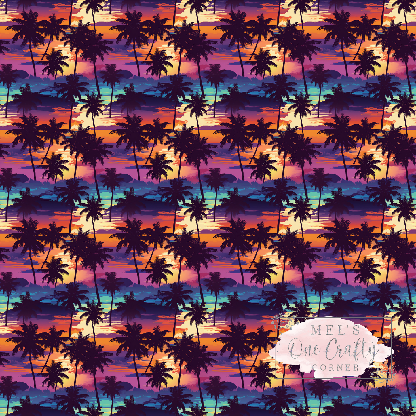 12x12 Vinyl Sheet - Palm Trees