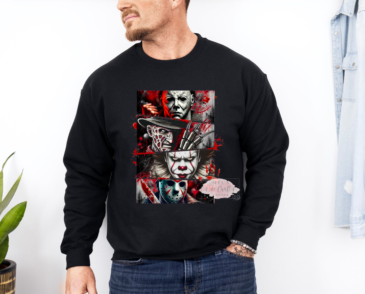 Unisex Halloween Horror Crew Neck Sweater