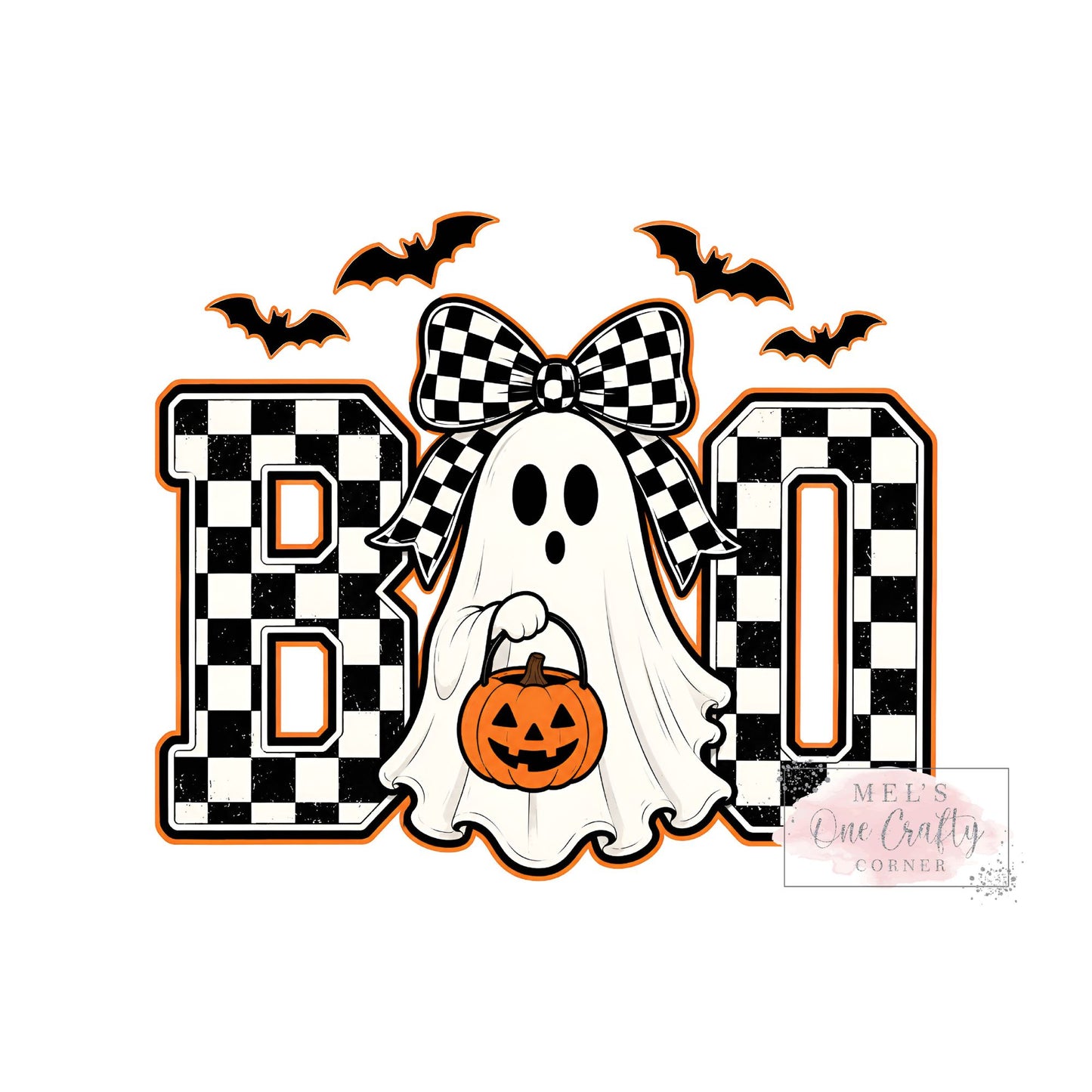 Orange Boo Ghost - DTF Transfer