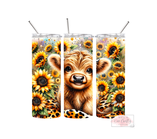 Sublimation Print Tumbler Wrap - Sunflower Highland