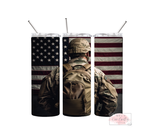 Sublimation Print Tumbler Wrap - American Solider