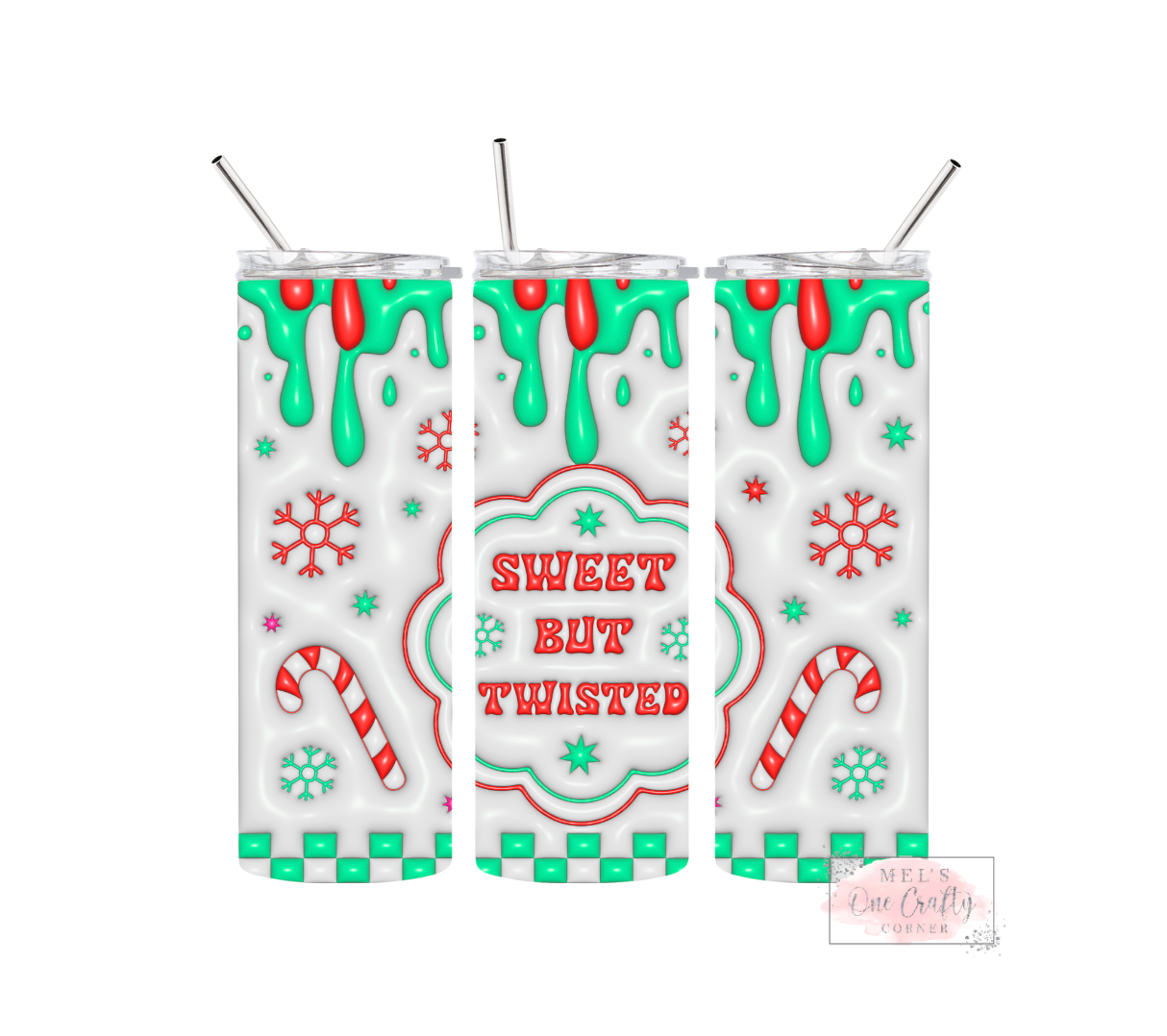 Sublimation Print Tumbler - Green Twisted