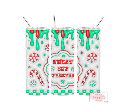 Sublimation Print Tumbler - Green Twisted