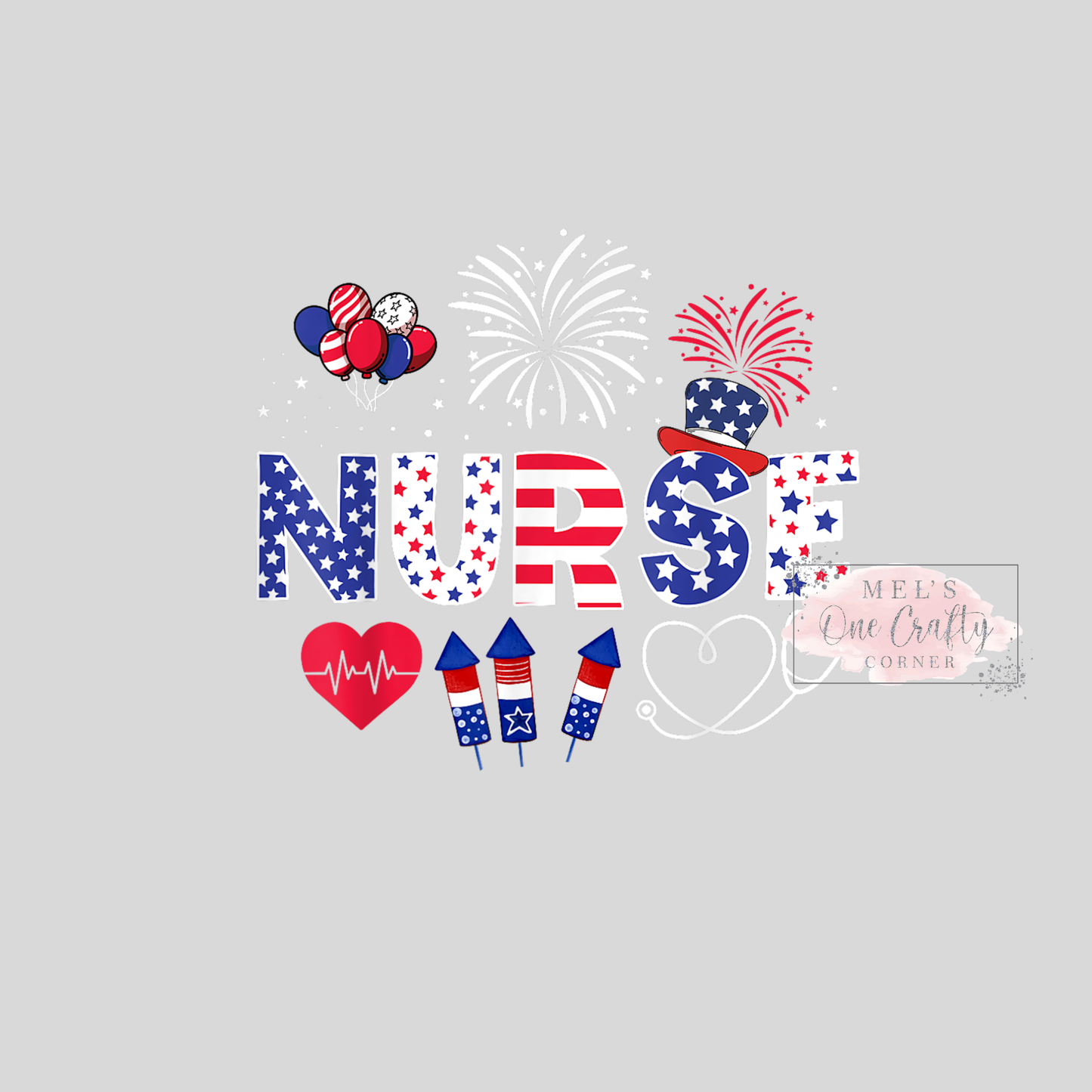 4th of July Nurse Fireworks - DTF Transfer